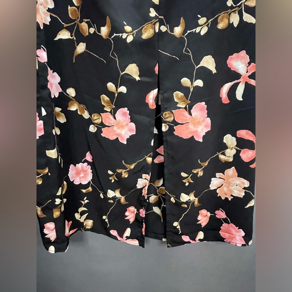 Vintage Gloria Vanderbilt sheer pink blossom floral maxi slit skirt - Picture 3 of 10